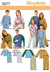3577 SIMPLICITY MS, MR, KIDS 4-12 SLEEPWEAR PAJAMA TOPS, BOTTOMS PATTERN XS-XL uncut adult